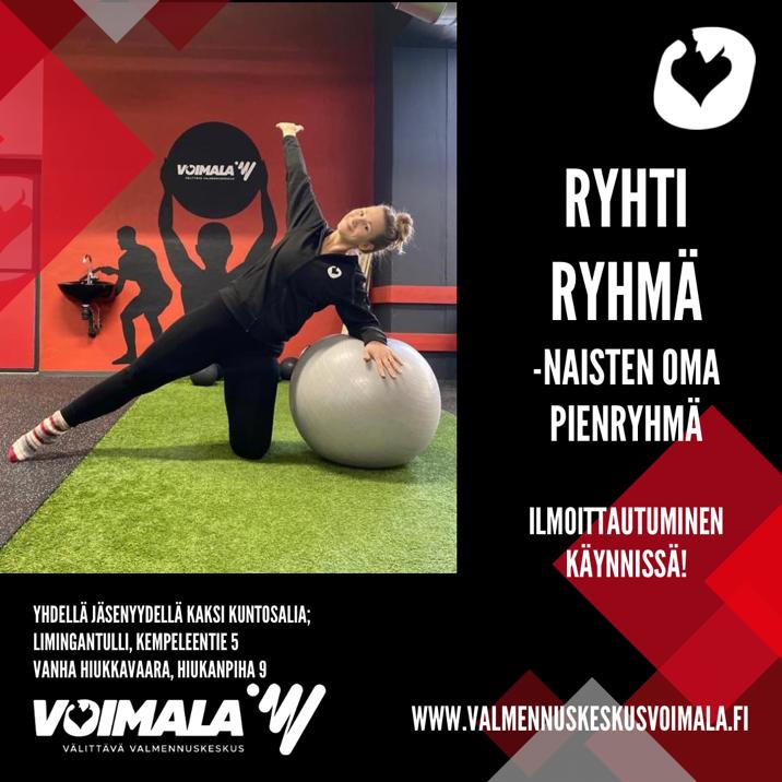 Naisten oma pienryhmä Ryhti Ryhmä, ilmottautuminen käynnissä