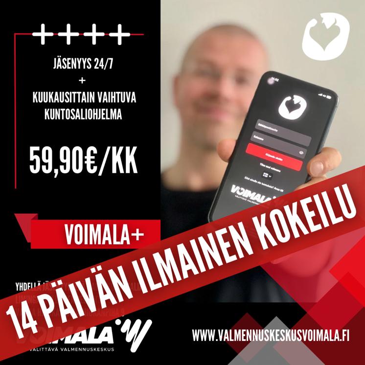 Meidän jäsenet saavat kokeilla Voimala+ jäsenyyttä ilmaiseksi kaksi viikkoa