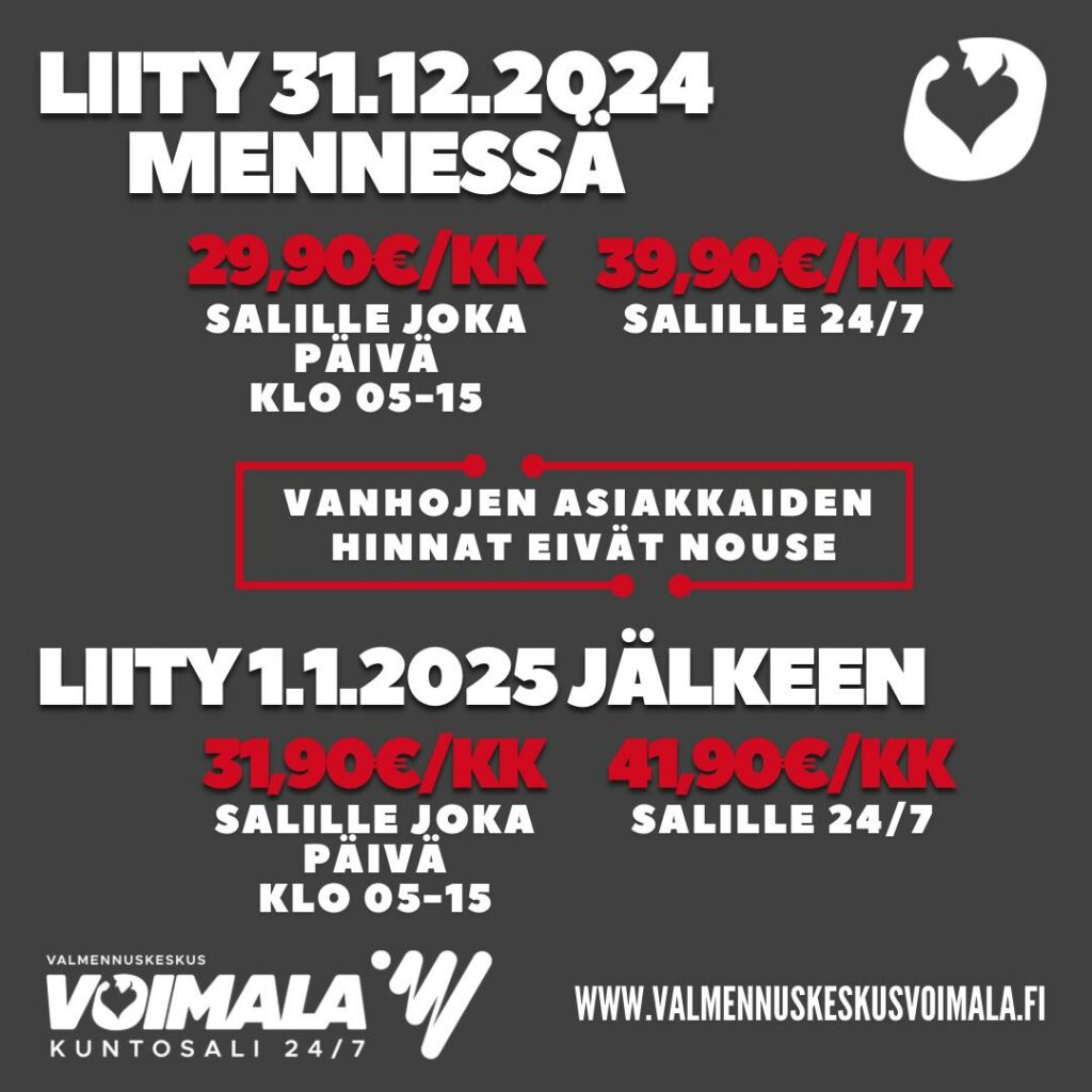 Liity vuoden 2024 puolella ja hintasi ei nouse 1.1.2025